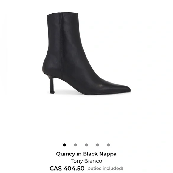 Tony Bianco Black Pointed Bootie - kitten heel - Picture 1 of 3